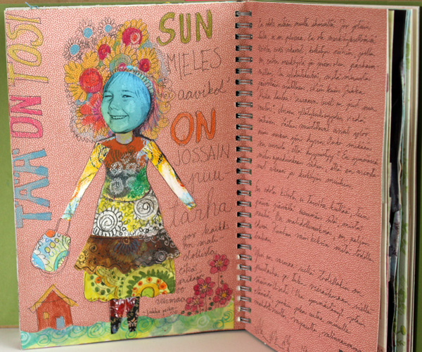 Art Journaling about Imagination - Peony and Parakeet