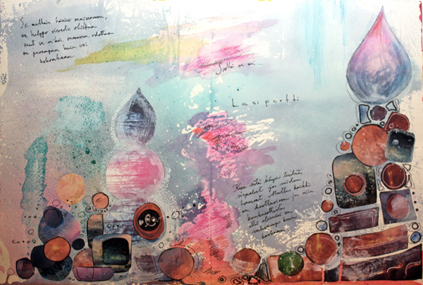 Glass Gate, an art journal page