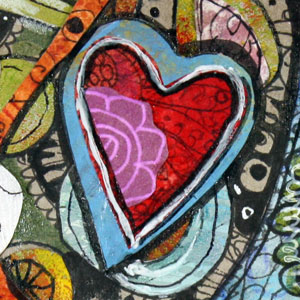 Original Collage by Peony and Parakeet, a detail