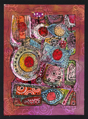 Decorative Art Collage by Peony and Parakeet