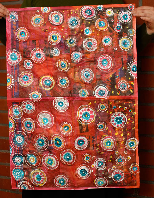 Wrapping paper from newspapers, full sheet of handdecorated gift paper