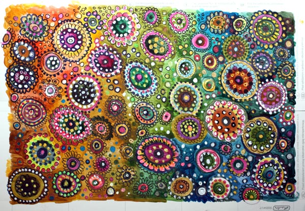 Handmade Business Cards, a sheet before cutting, by Peony and Parakeet