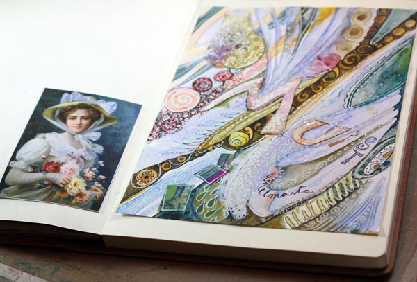 Painting by Emile Vernon, Collage by Peony and Parakeet