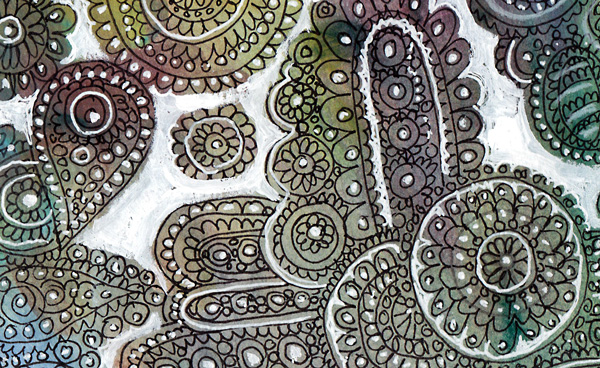 Doodled lace, a detail, by Peony and Parakeet