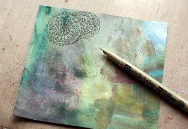 Creating a doodled lace pattern, instructions by Peony and Parakeet