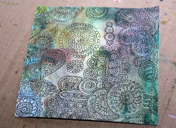 Doodled lace card, instructions, by Peony and Parakeet