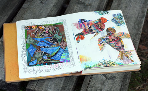 Art journal spread by Peony and Parakeet