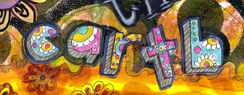 A detail of an art journal page by Peony and Parakeet