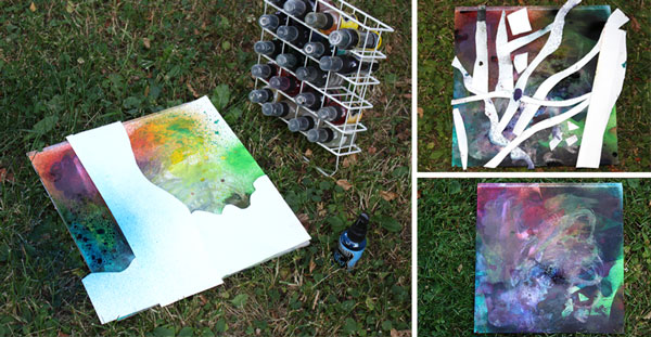 Spraying with ink, entering the flow state, by Peony and Parakeet
