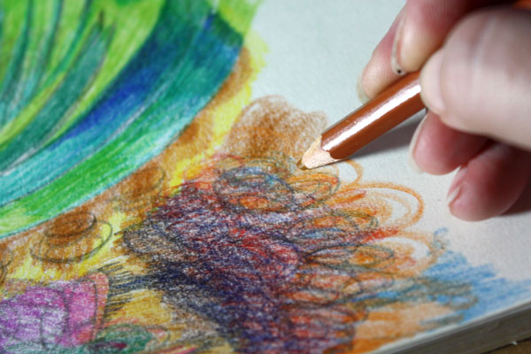Four easy techniques to express yourself with colored pencils by Peony and Parakeet 
