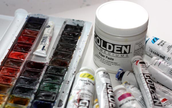 Art supplies. Read about using fiber paste and how to trust yourself when creating art.