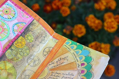 An art journal page by Peony and Parakeet