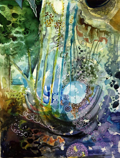 Graceful Aria, a watercolor painting by Peony and Parakeet