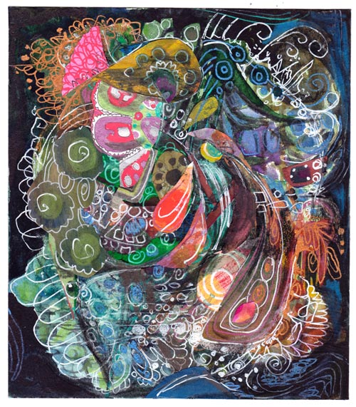 The Feelings while Creating Art - Peony and Parakeet