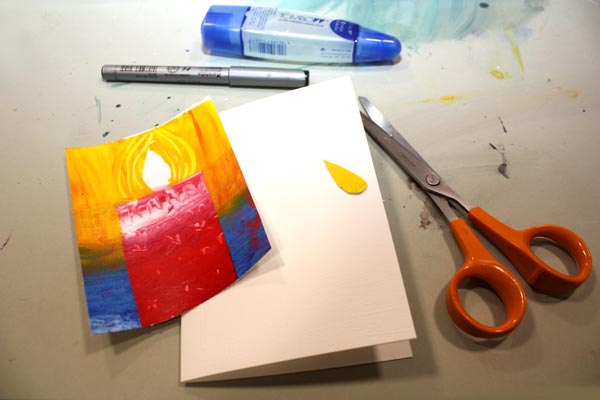 Printing Christmas Cards with a Gelli Plate, by Peony and Parakeet