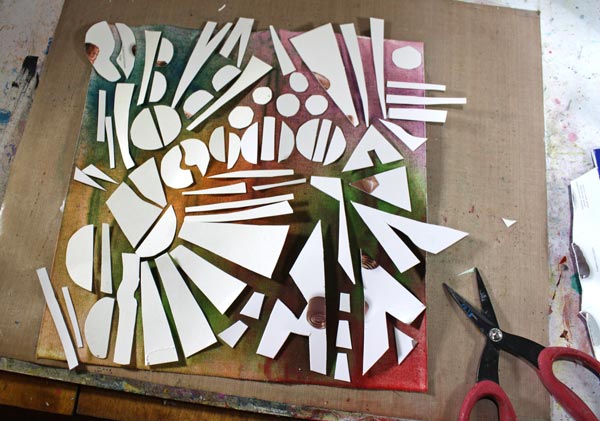 Art Deco style handmade journal covers by Peony and Parakeet, step 2
