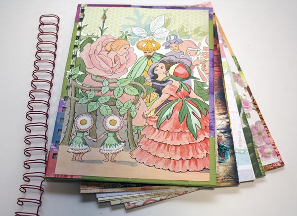 Handmade smash book like journal covered with Elsa Beskow's illustration, by Peony and Parakeet