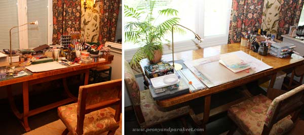 Creative Space before and after, Konmari method, Marie Kondo