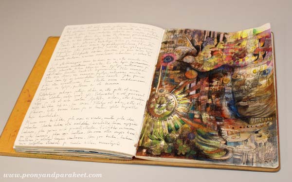 "Introvert", an art journal page by Peony and Parakeet