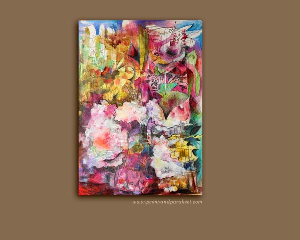Withering Peonies, an art journal page by Peony and Parakeet