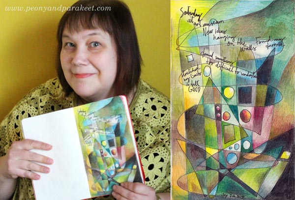 An easy art journal page, instructions by Peony and Parakeet