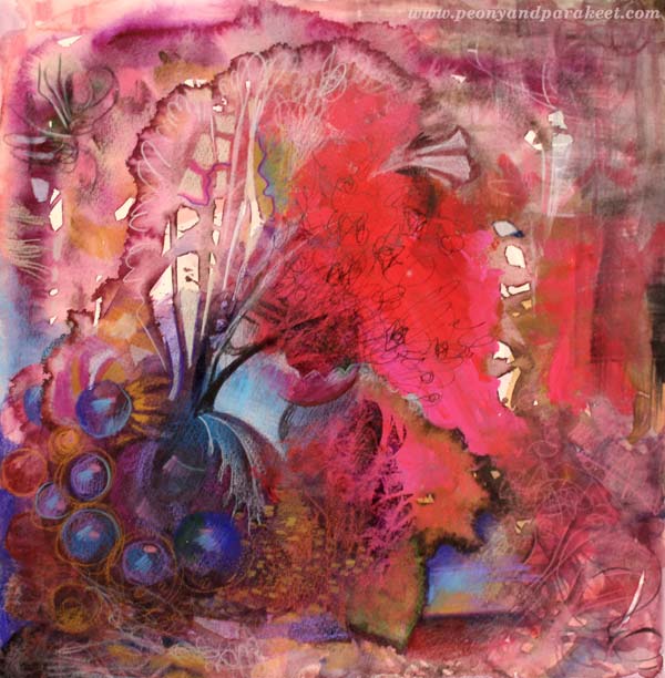 Harvest Still Life, 2015. A mixed media painting by Paivi Eerola.