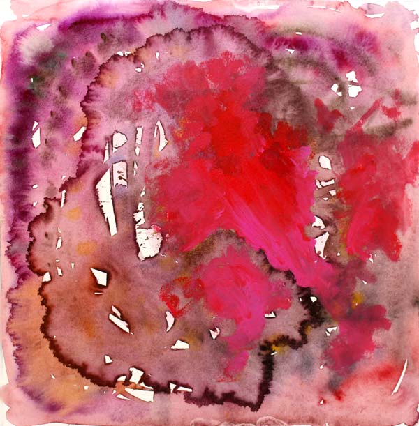 Phase 1 of Harvest Stillife, a mixed media painting by Peony and Parakeet
