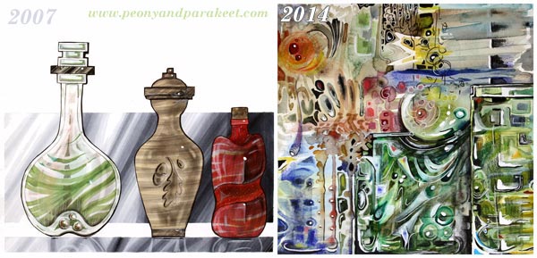 Glass inspired art, by Peony and Parakeet
