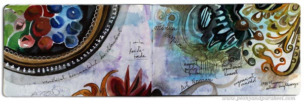 Art journaling inspiration by Peony and Parakeet