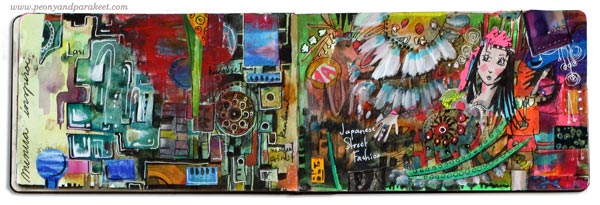 Art journaling inspiration by Peony and Parakeet