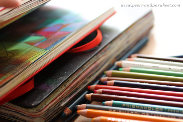 Art journals and colored pencils