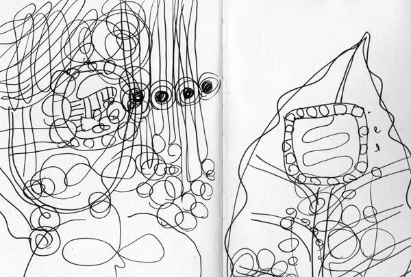 Sketch with a black drawing pen