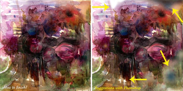 Adding visual nuances - suggestions for finishing a mixed media painting, by Peony and Parakeet