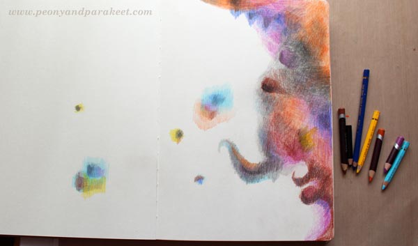 Pondering about artistic direction while creating an art journal page