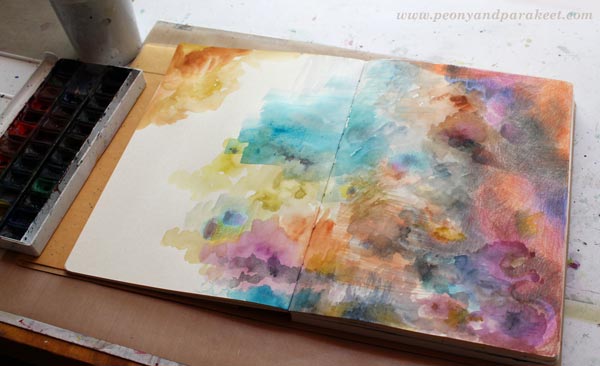 Pondering about artistic direction while creating an art journal page