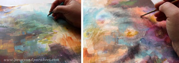 Pondering about artistic direction while creating an art journal page
