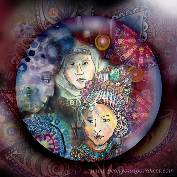 Digital art and a video story by Peony and Parakeet