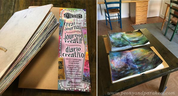 Art journals with stormy seascapes by Peony and Parakeet