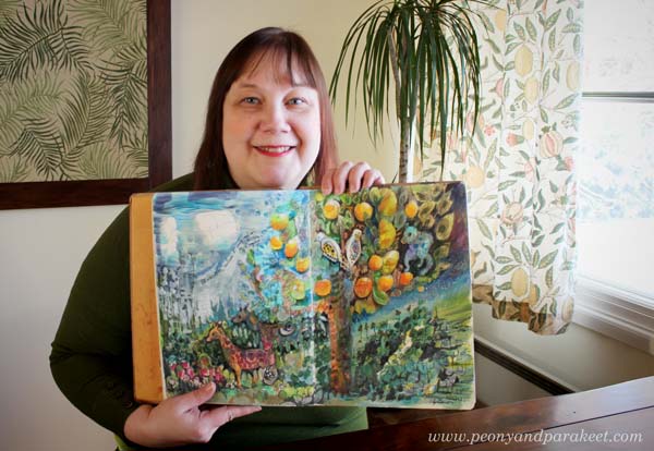 Art journaling class Flowing Greenery by Peony and Parakeet