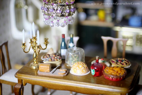 Dollhouse dining table. By Peony and Parakeet.