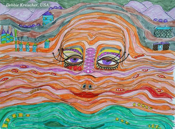 Debbie Kreischer, USA - a piece created at the art journaling class Painter's Ecstasy