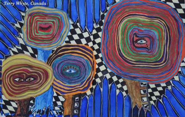 Terry Whyte, Canada - a piece created at the art journaling class Painter's Ecstasy