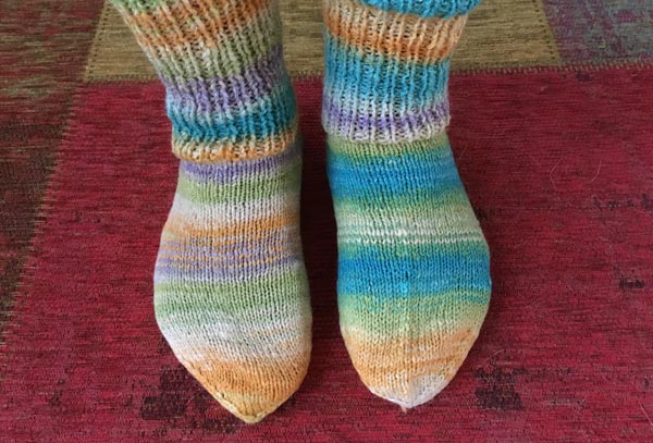 Handspun socks by Peony and Parakeet.