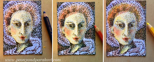 Pointillism, step by step. Step 3 by Peony and Parakeet.