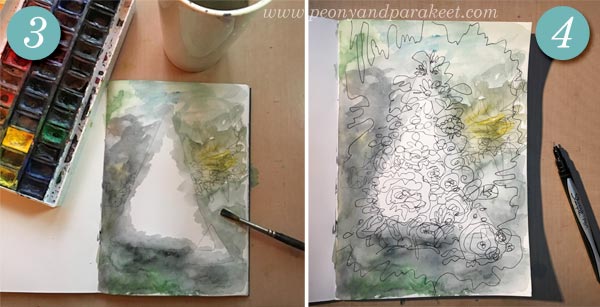 A tutorial for an intuitive mixed media drawing inspired by old still life paintings. By Paivi Eerola from Peony and Parakeet.