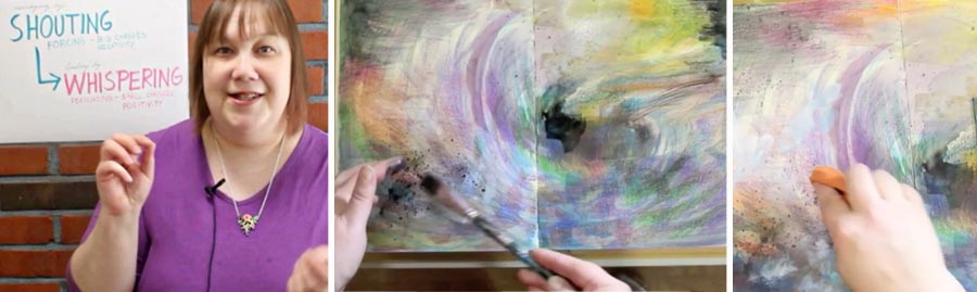 Peony and Parakeet has a self-study class to connect with your creative energy. It's called Stormy Scenery.
