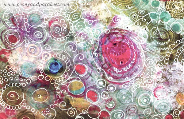 Mixed media circles, by Peony and Parakeet. Read the blog post to move on creating more than just circles!