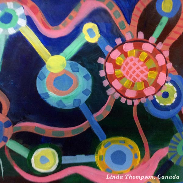 Student artwork from the class Planet Color. Linda Thompson, Canada.