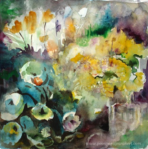 Easter Flowers in Watercolor by Paivi Eerola from Peony and Parakeet. See her blog post for painting easter still lifes!