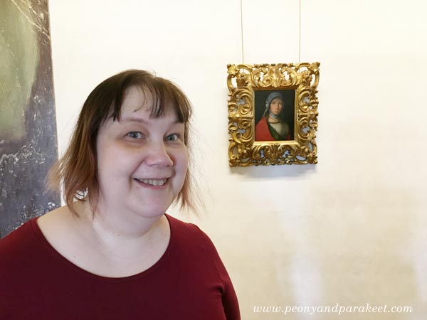 Paivi Eerola and Gypsy Girl, a painting by Boccaccio Boccaccino
